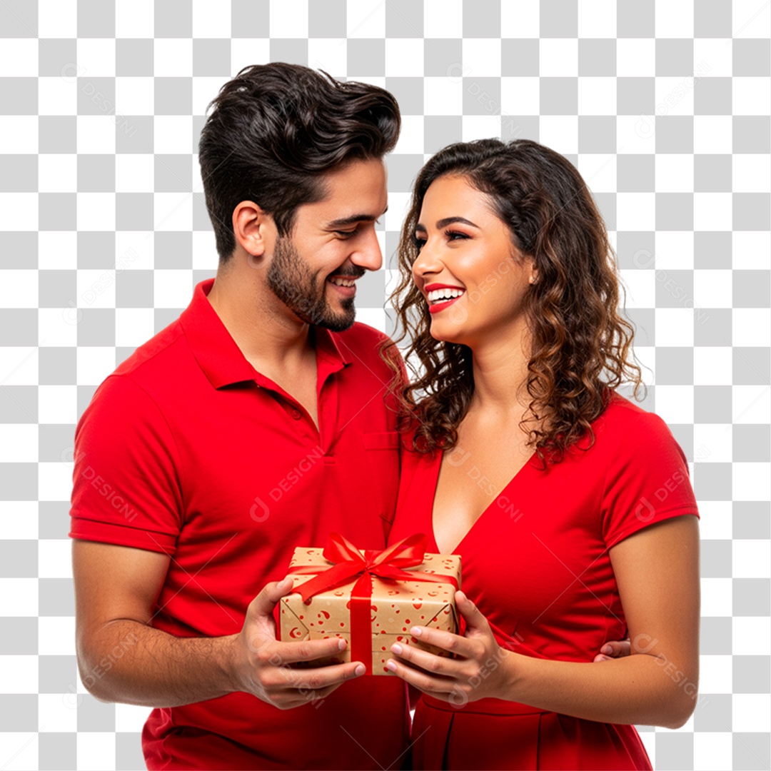 Casal Segurando Presente PNG Transparente