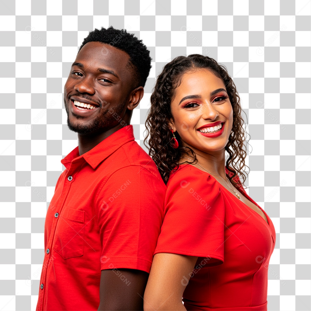 Casal Sorrindo PNG Transparente