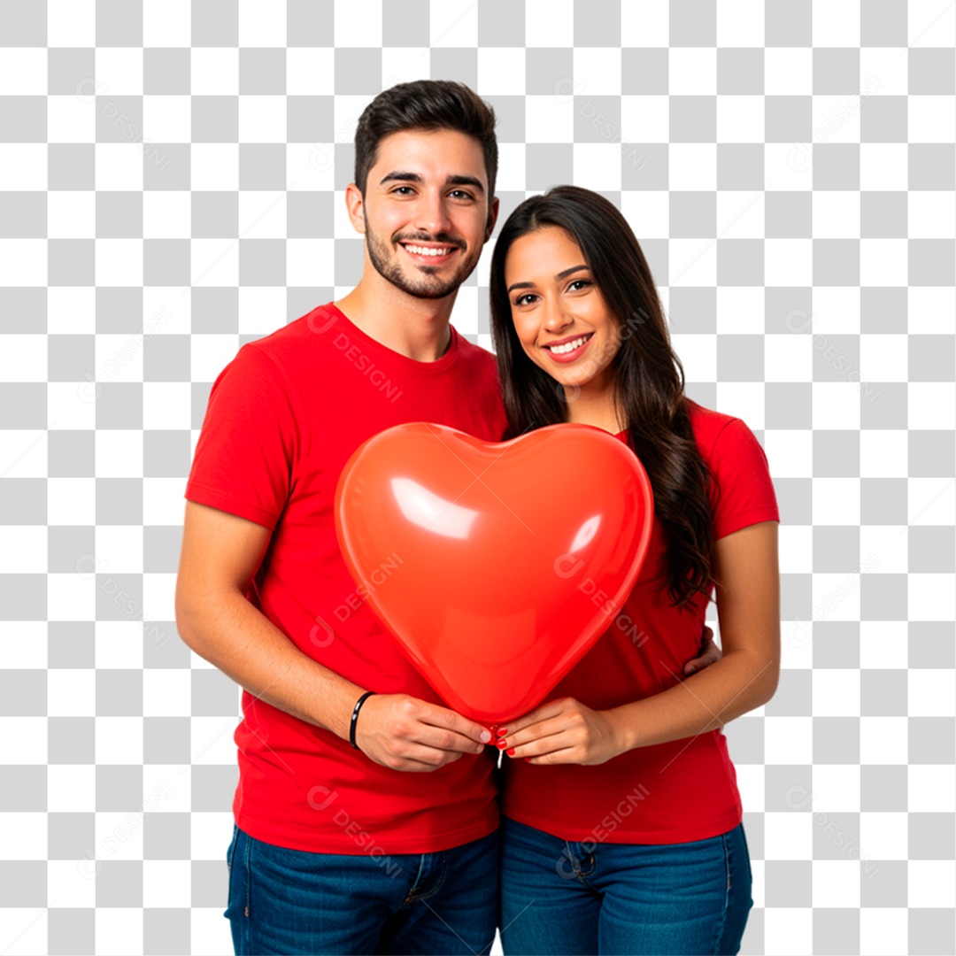 Casal com Balão PNG Transparente