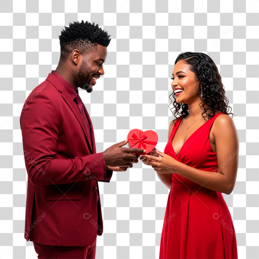 Casal Segurando Presente PNG Transparente