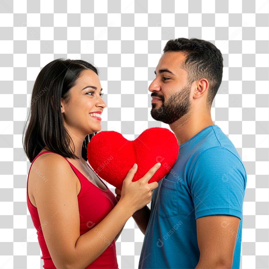 Casal Segurando Coração PNG Transparente
