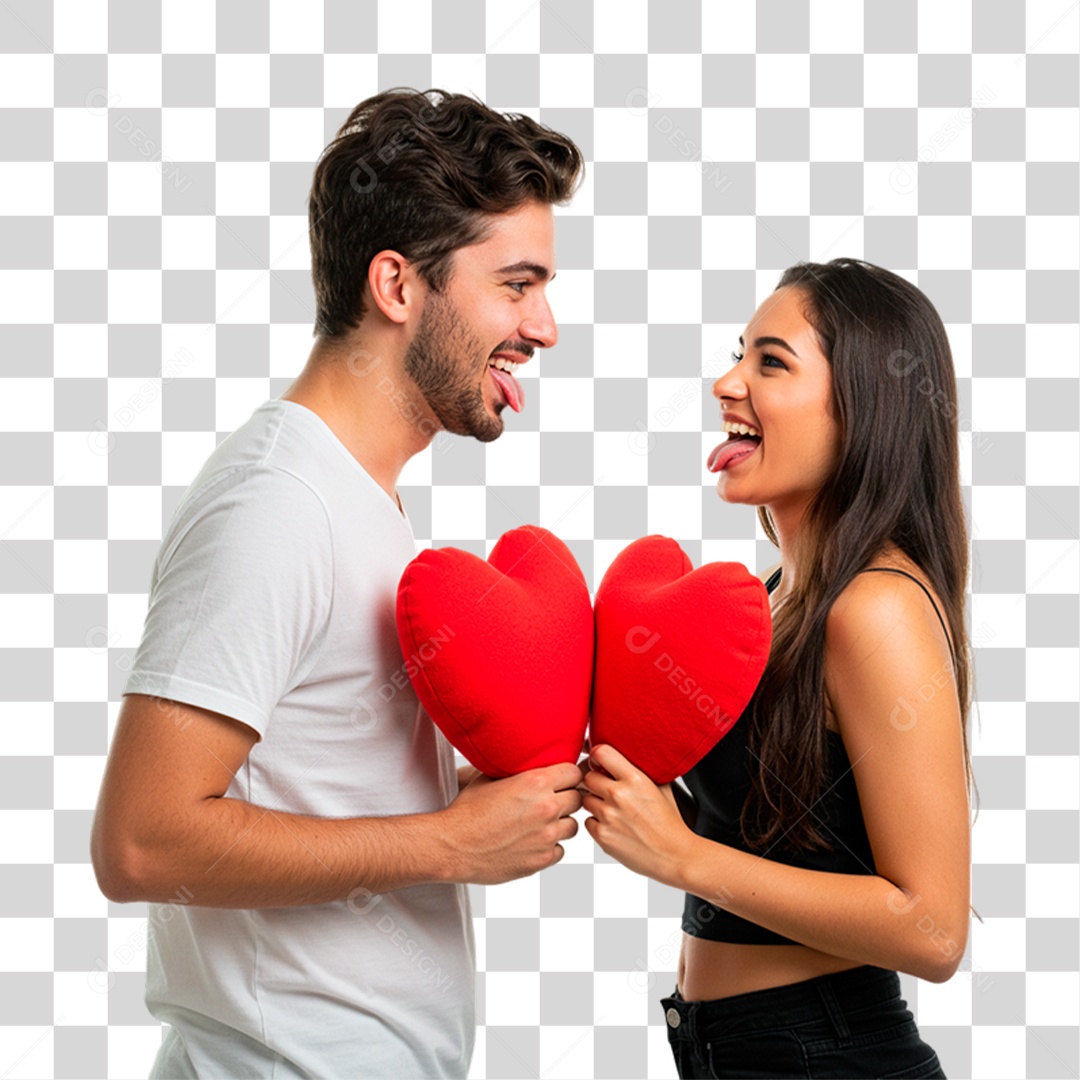 Casal Segurando Coração PNG Transparente