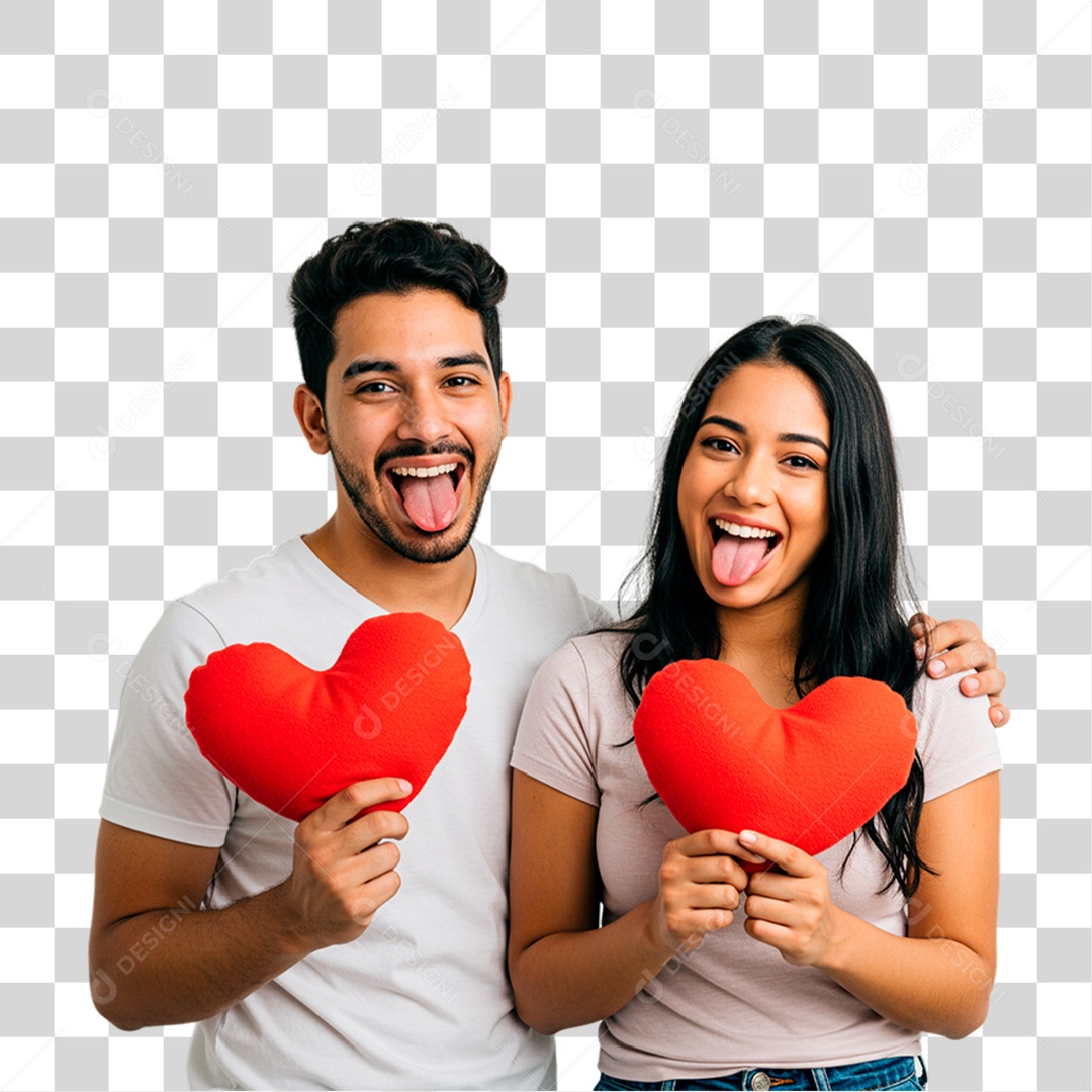 Casal Segurando Coração PNG Transparente
