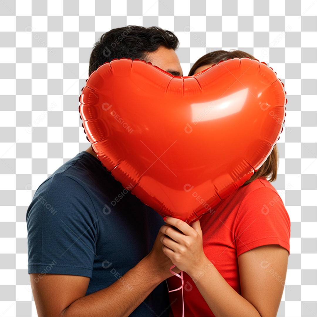 Casal com Balão PNG Transparente