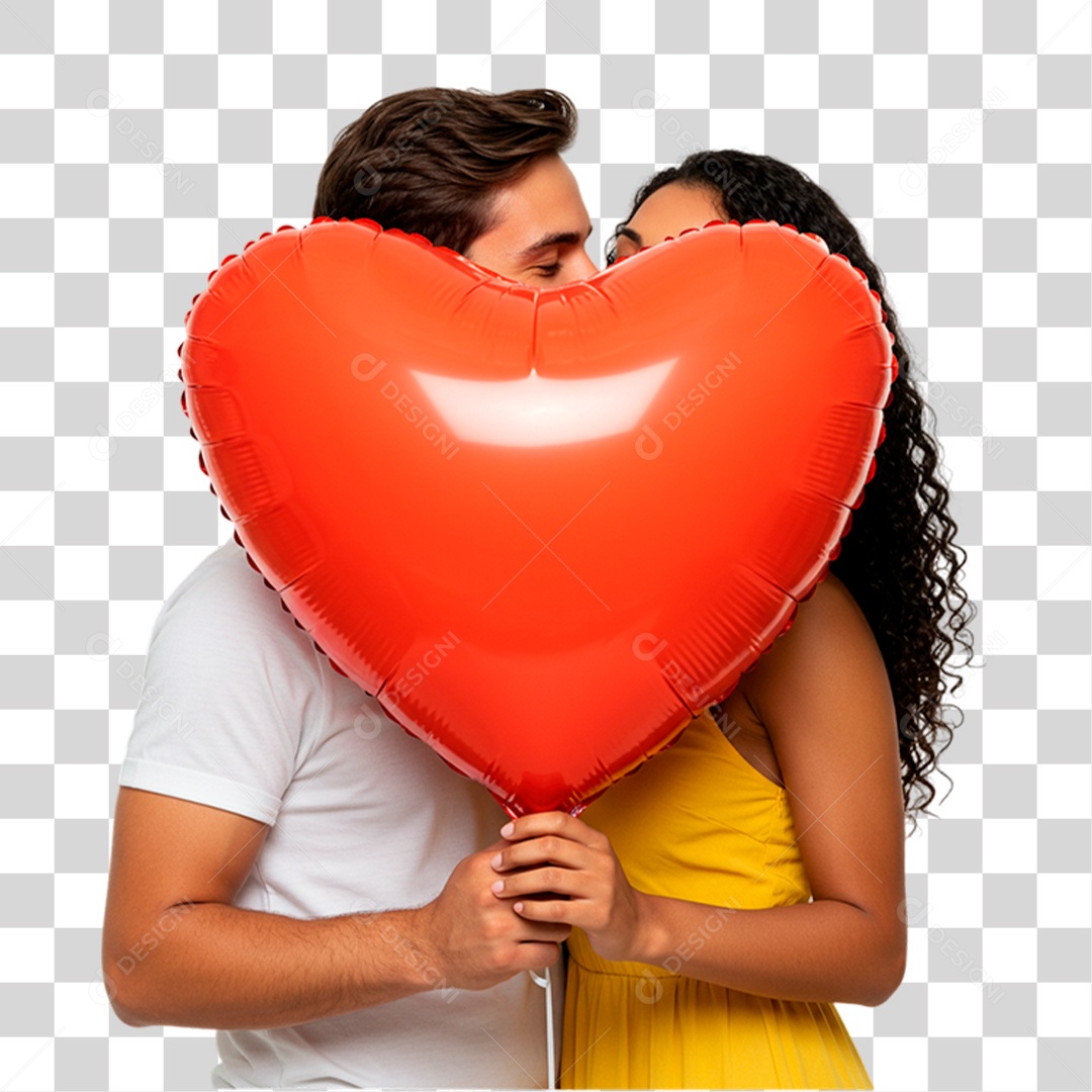Casal com Balão PNG Transparente