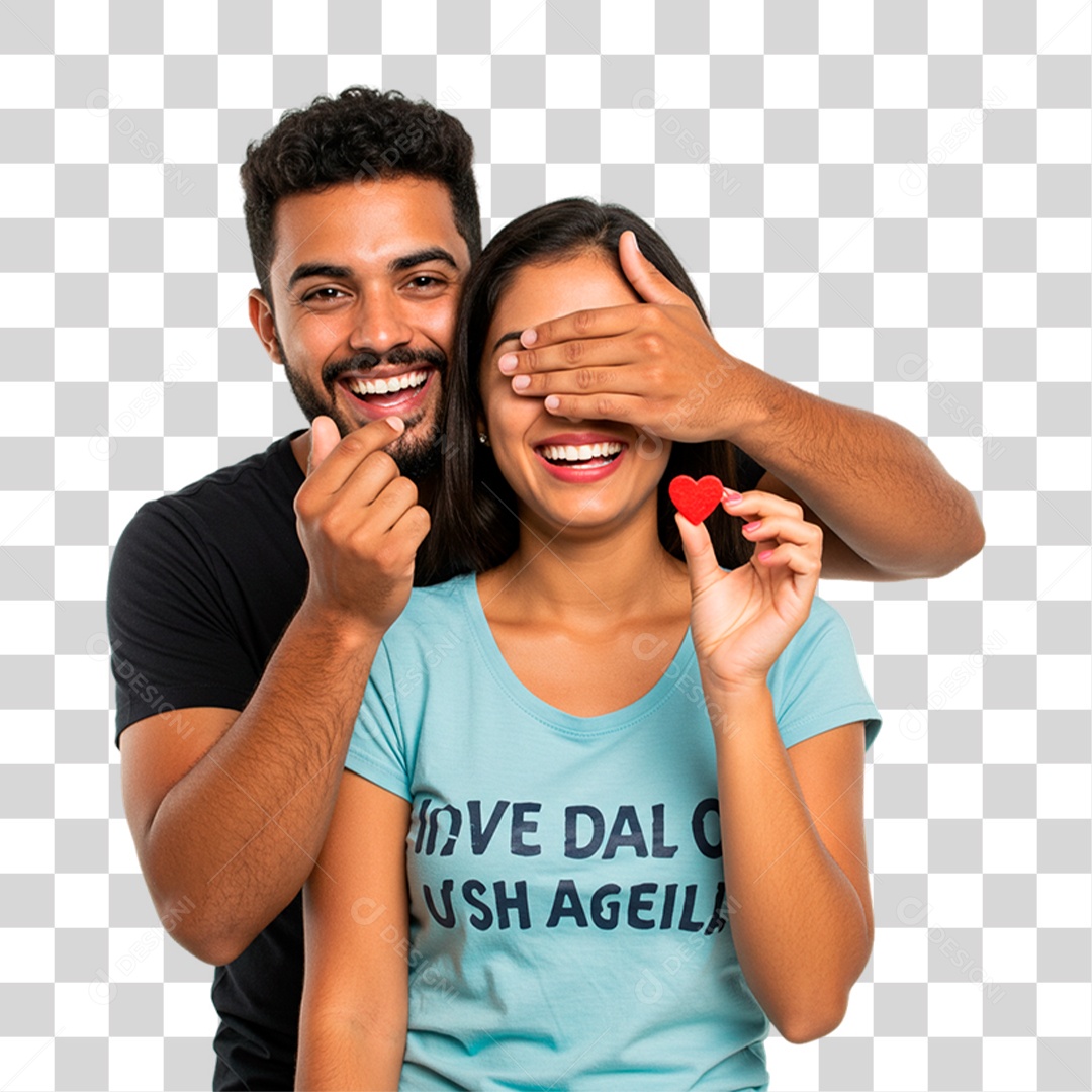 Casal Segurando Coração PNG Transparente