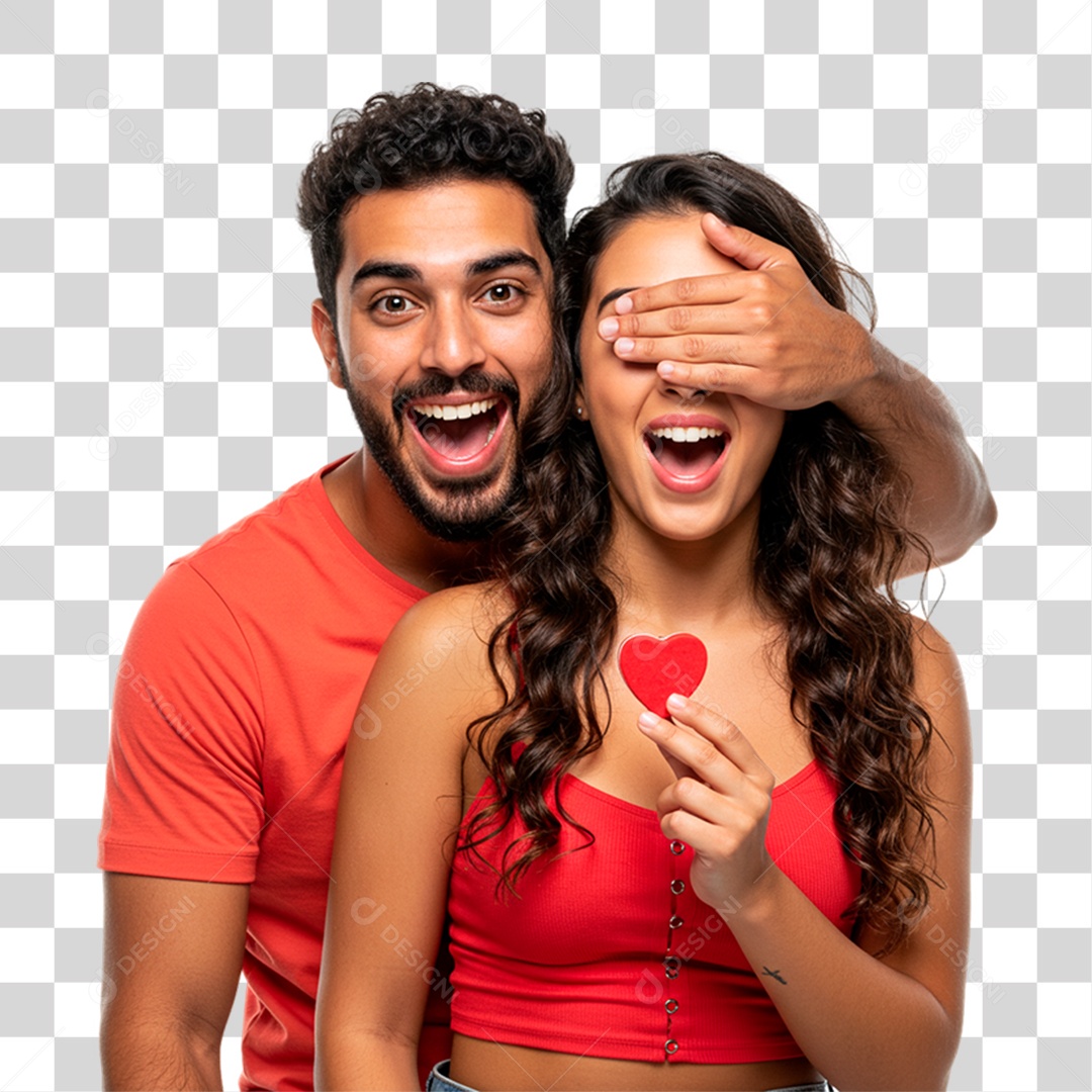 Casal Segurando Coração PNG Transparente