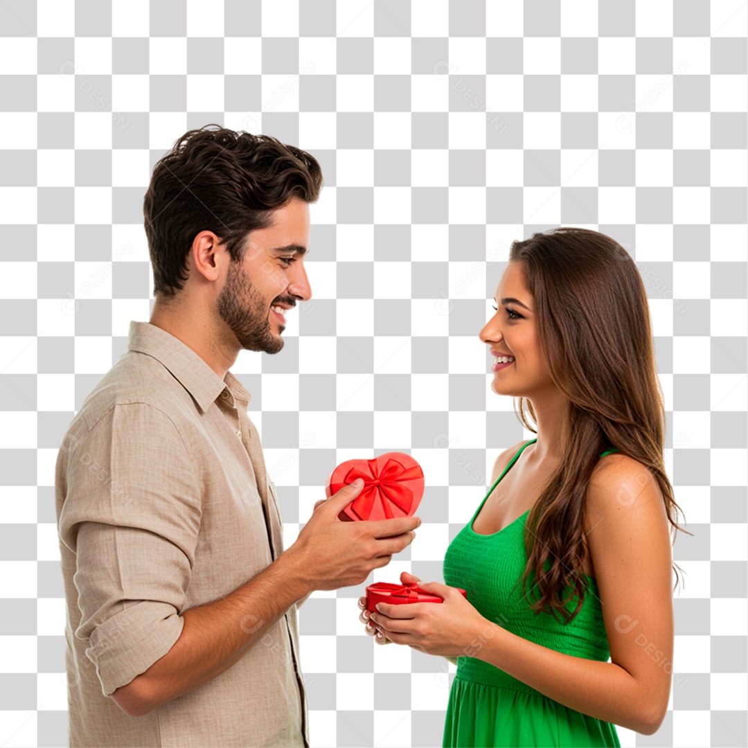 Casal Segurando Coração PNG Transparente