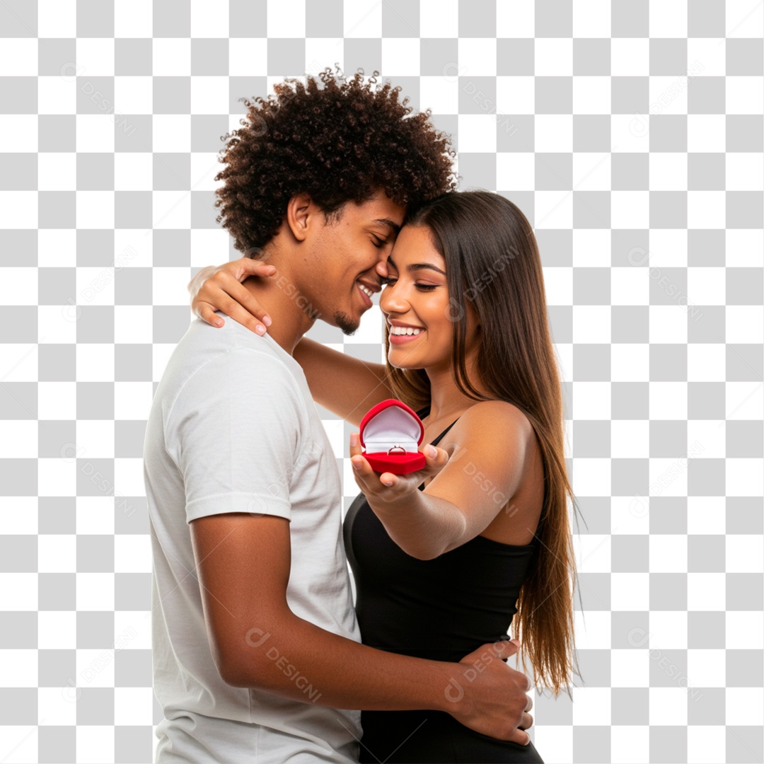 Casal Segurando Aliança PNG Transparente