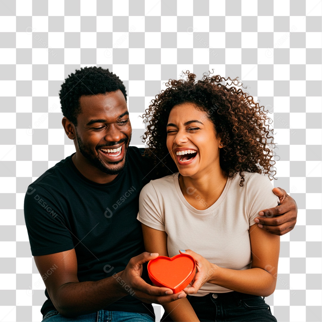 Casal Segurando Coração PNG Transparente