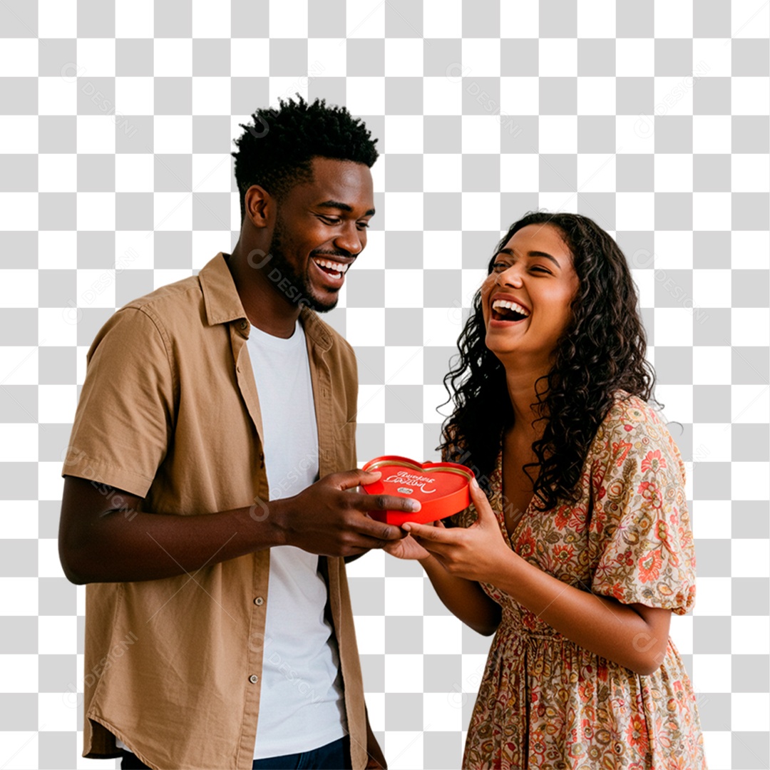 Casal Segurando Coração PNG Transparente