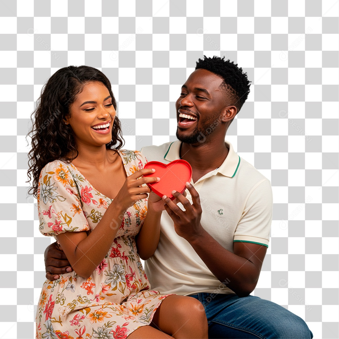 Casal Segurando Coração PNG Transparente