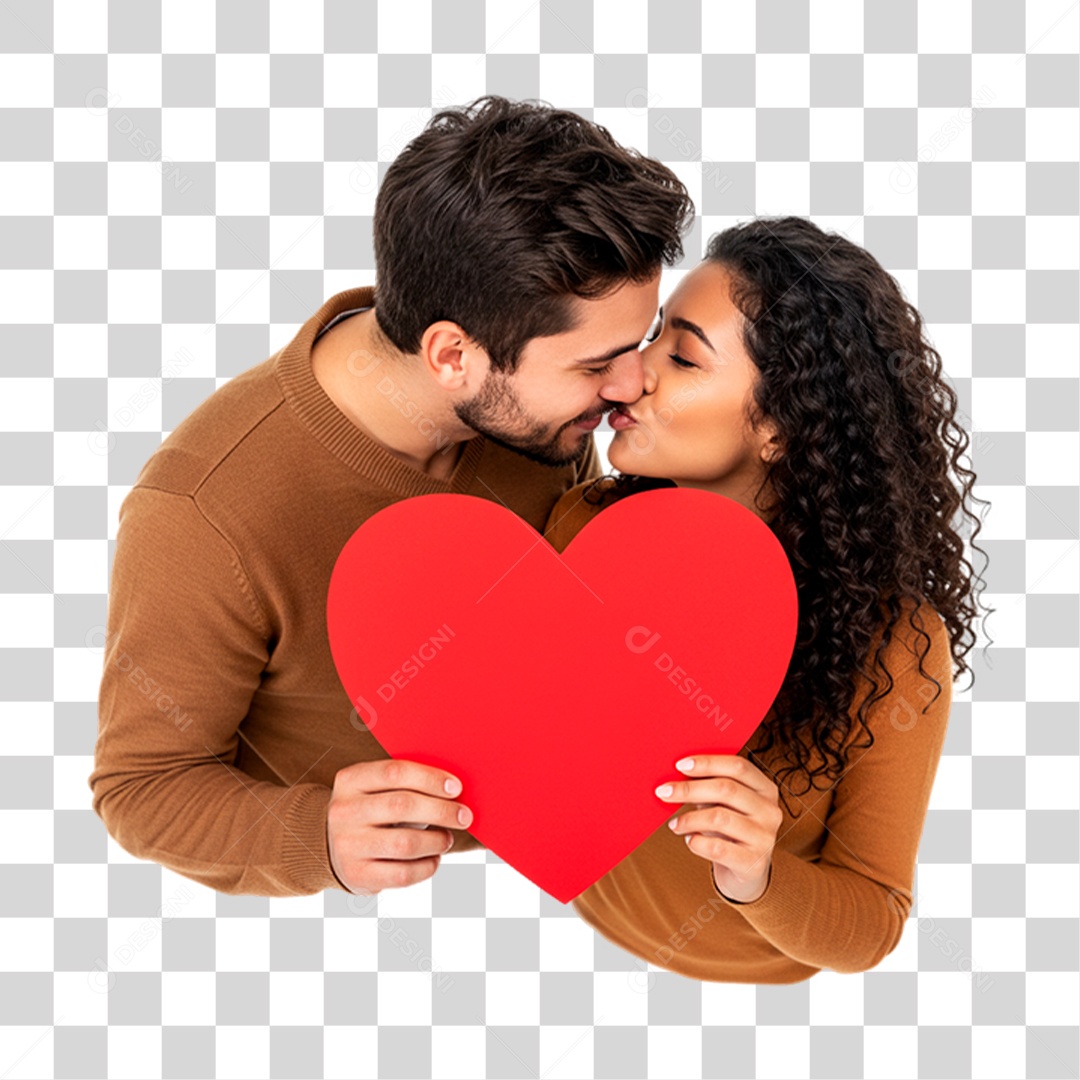 Casal Segurando Coração PNG Transparente