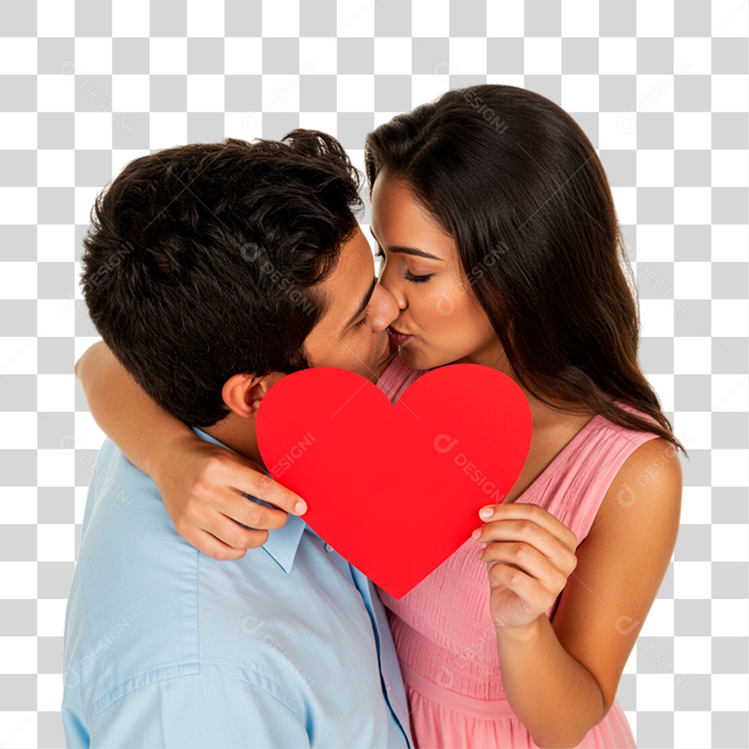 Casal Segurando Coração PNG Transparente