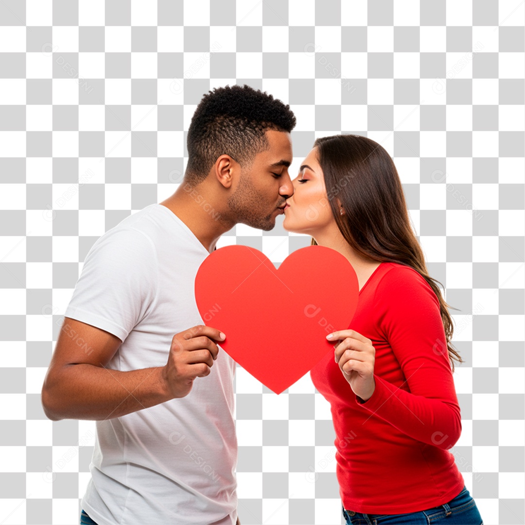 Casal Segurando Coração PNG Transparente