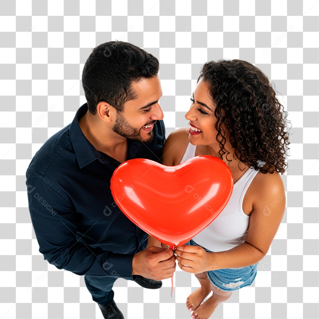 Casal com Balões PNG Transparente