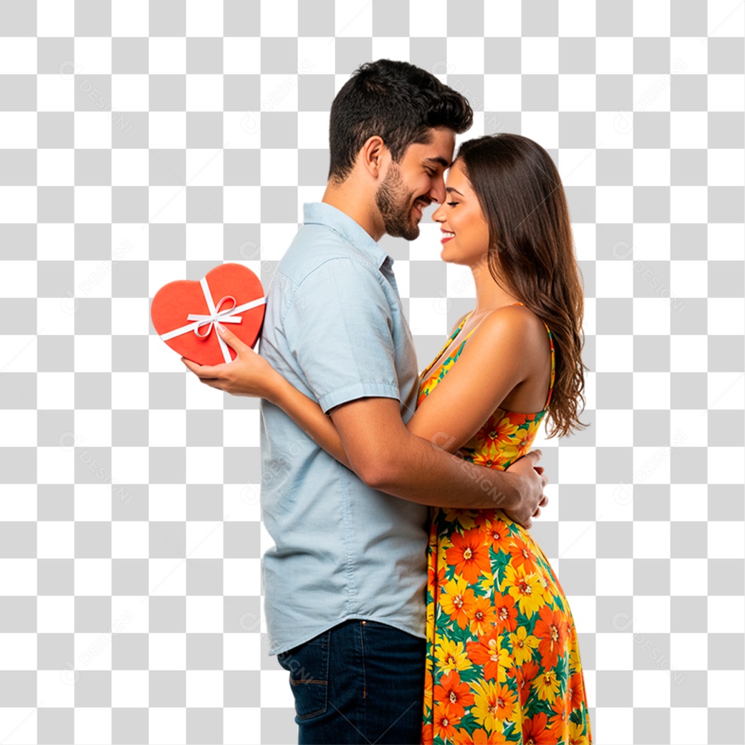 Casal Segurando Coração PNG Transparente