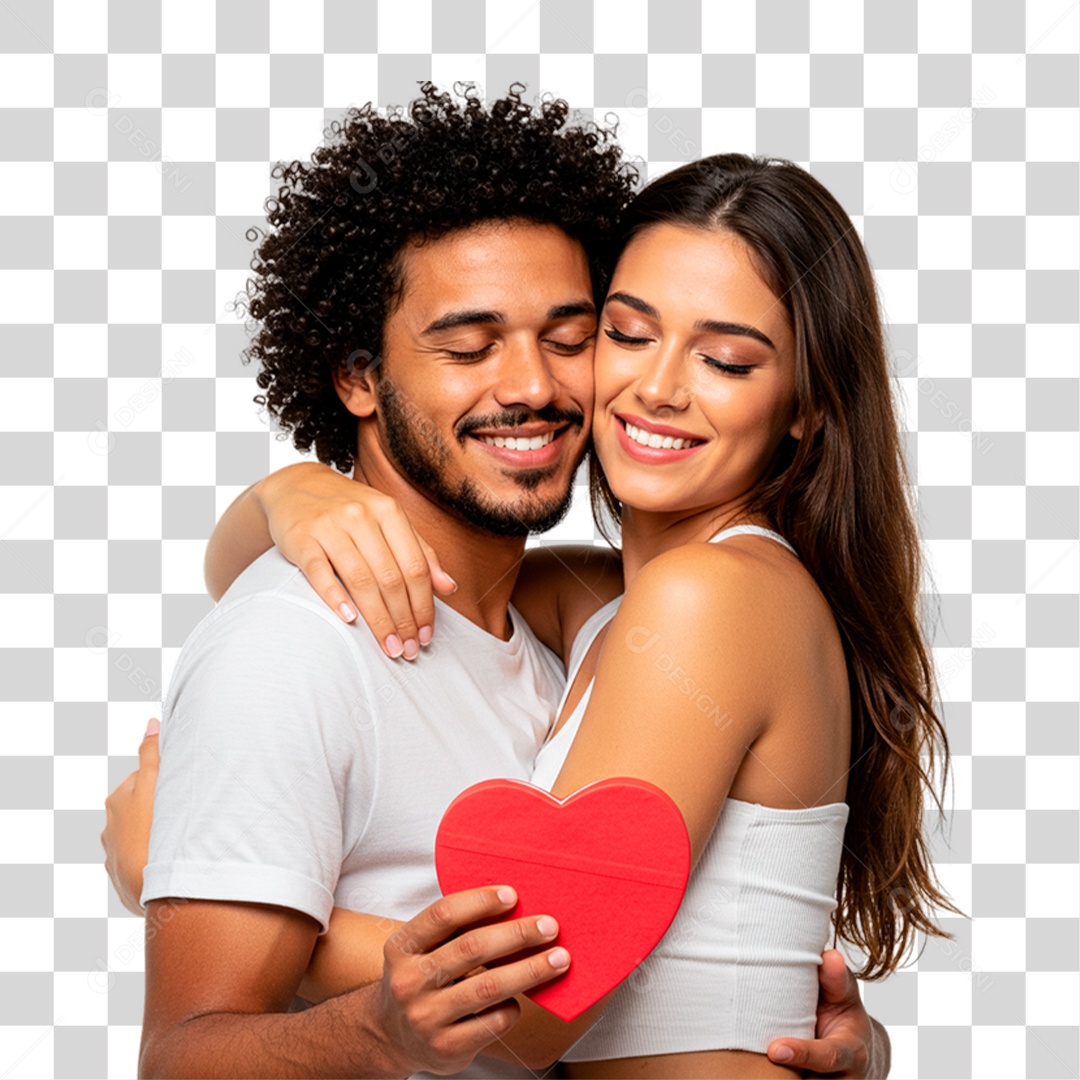 Casal Segurando Coração PNG Transparente