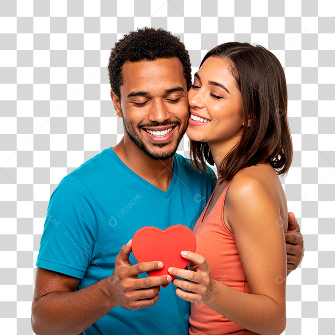 Casal Segurando Coração PNG Transparente
