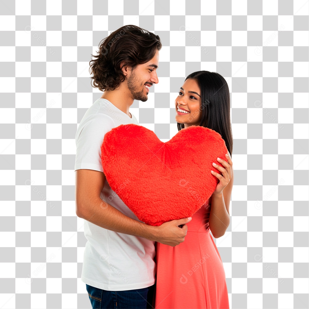 Casal Segurando Coração PNG Transparente