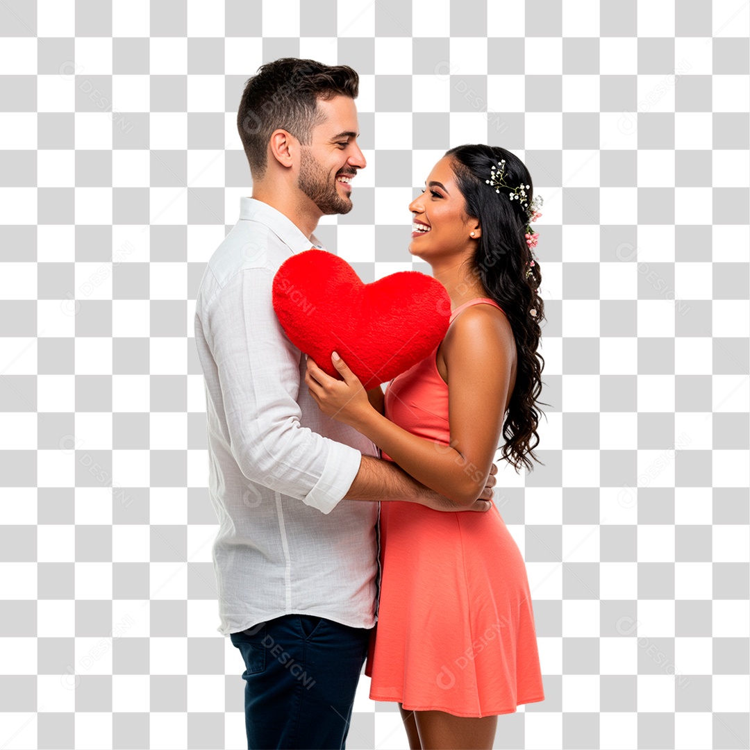 Casal Segurando Coração PNG Transparente