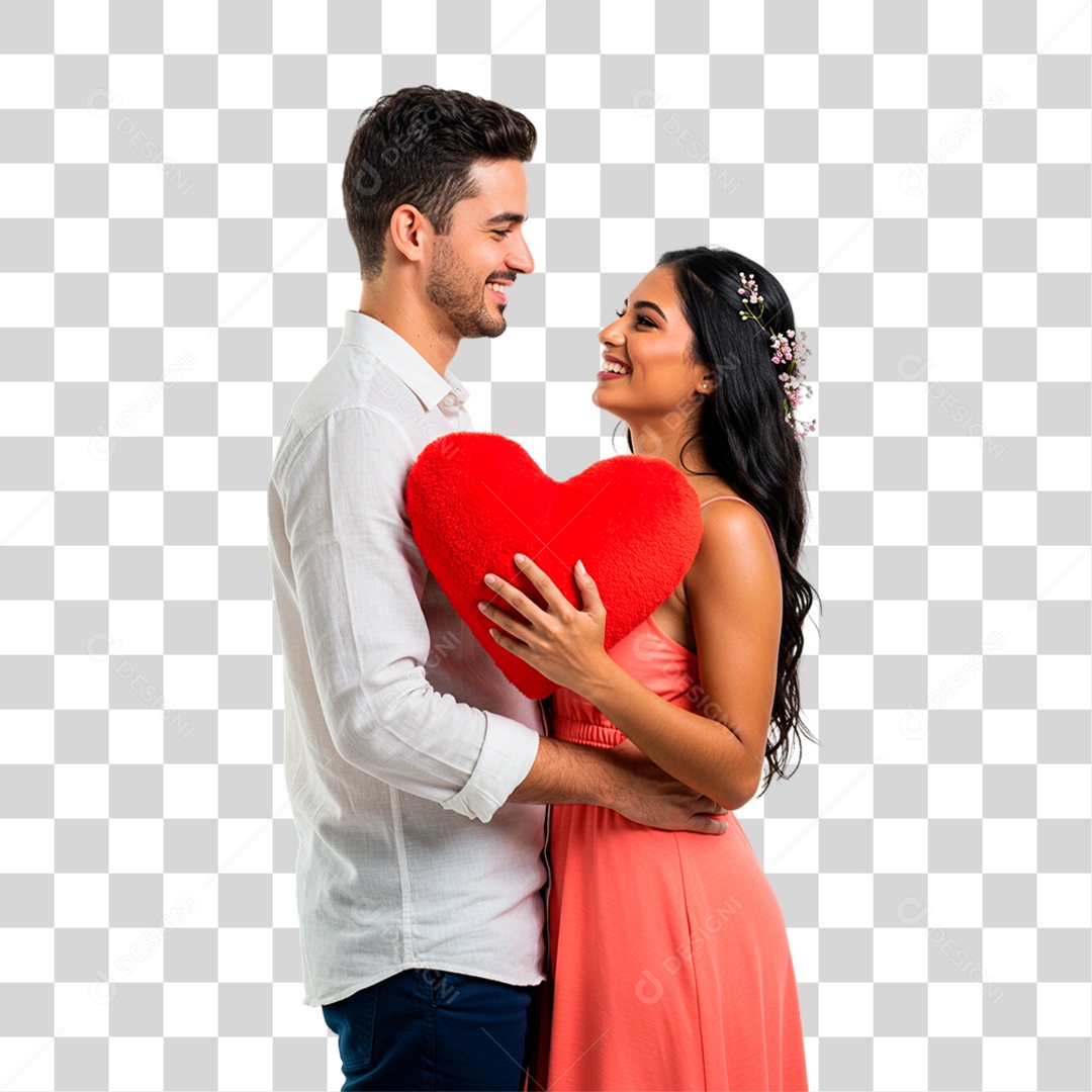 Casal Segurando Coração PNG Transparente