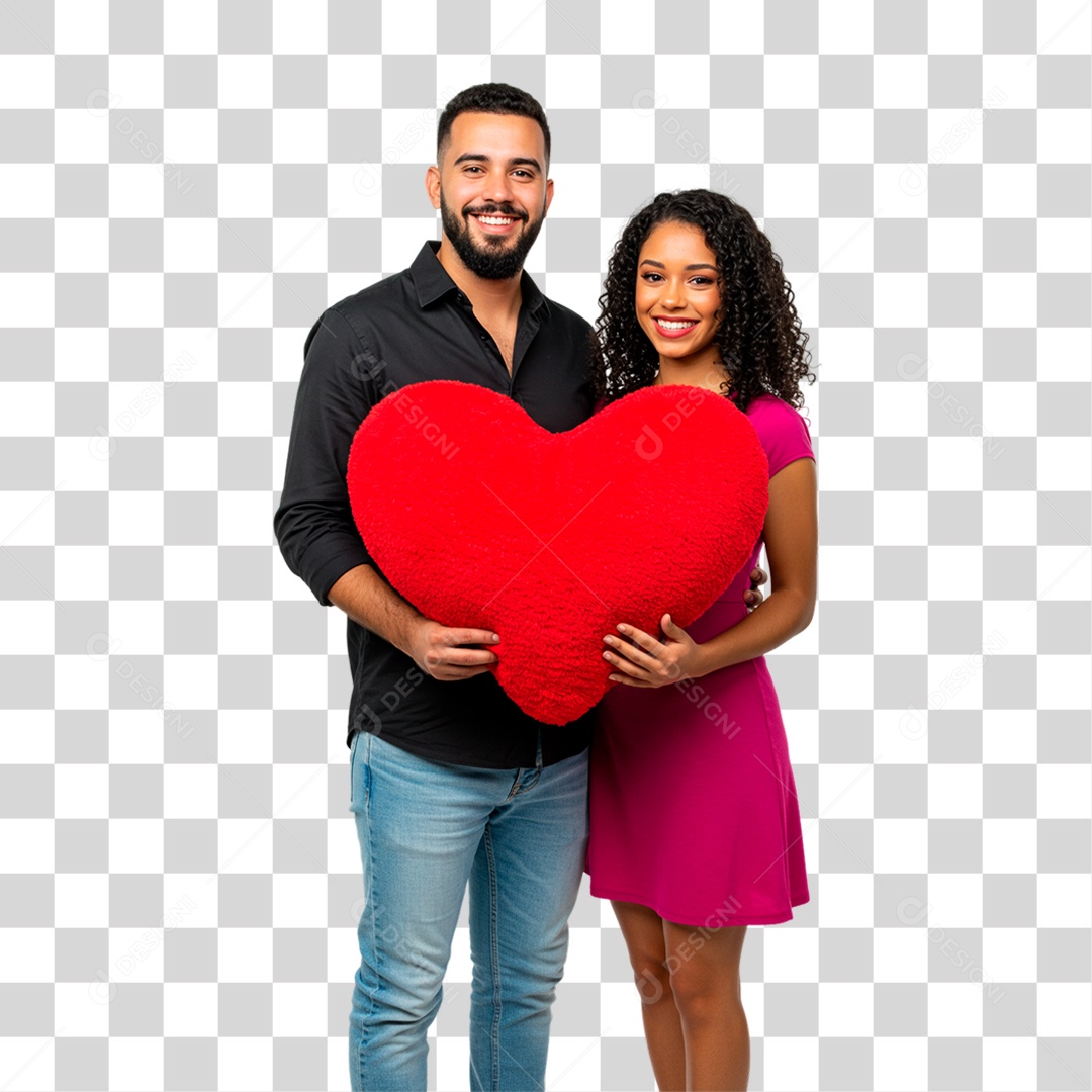 Casal Segurando Coração PNG Transparente