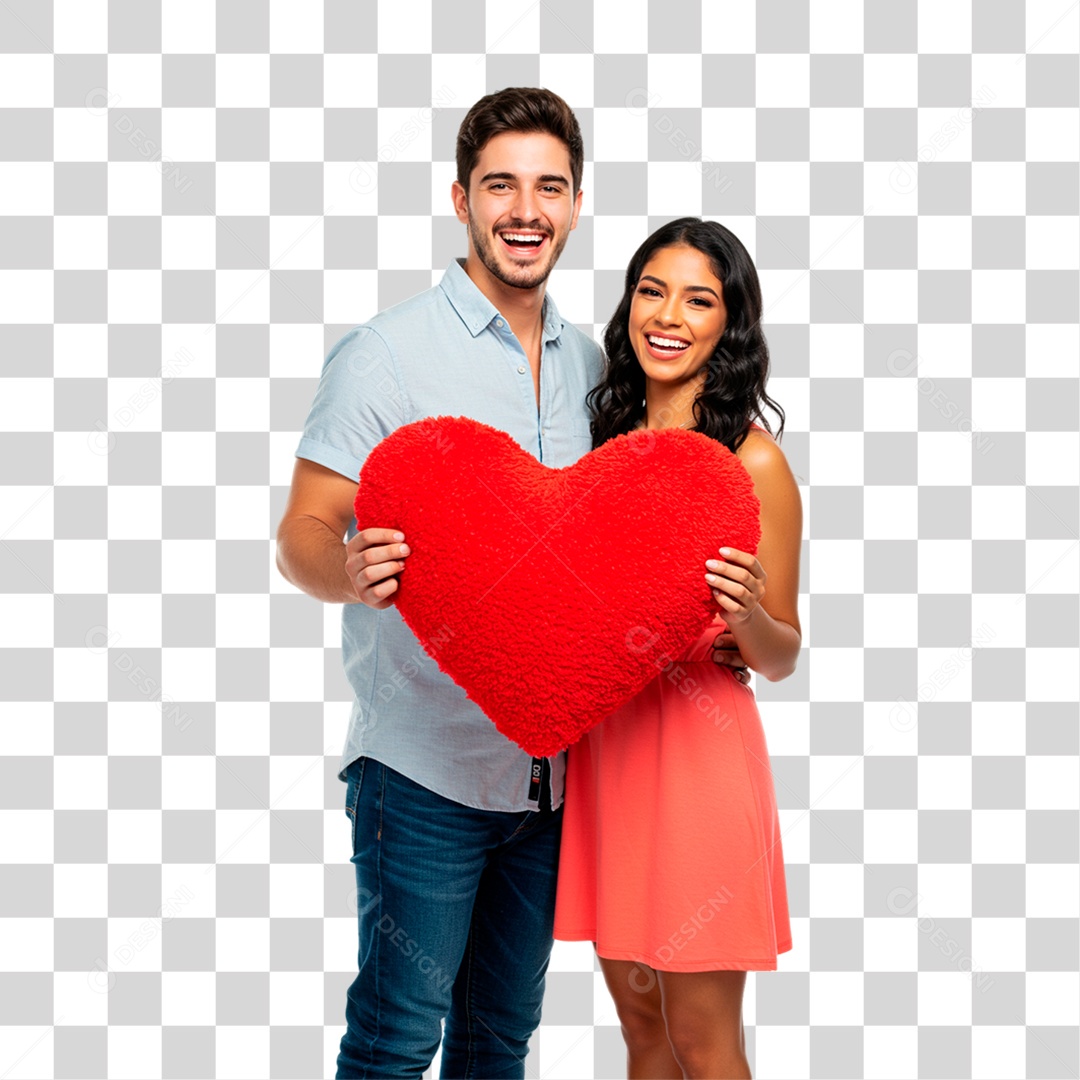 Casal Segurando Coração PNG Transparente