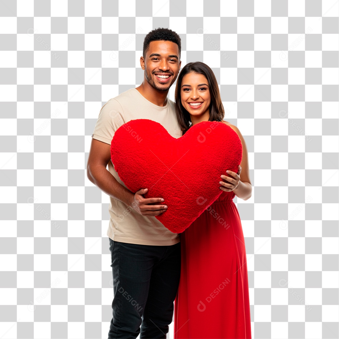 Casal Segurando Coração PNG Transparente