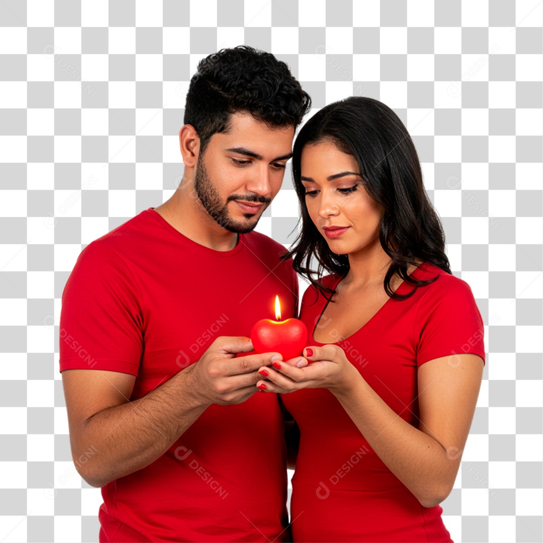 Casal Segurando Vela PNG Transparente