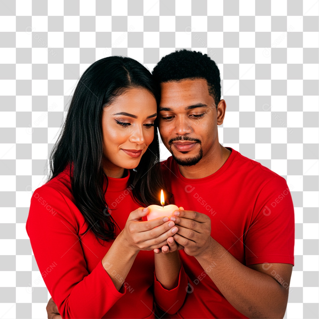 Casal Segurando Vela PNG Transparente