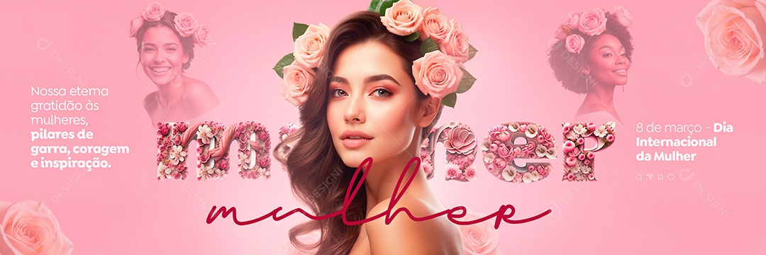 Banner Dia Internacional da Mulher 8 De Março Social Media PSD Editável