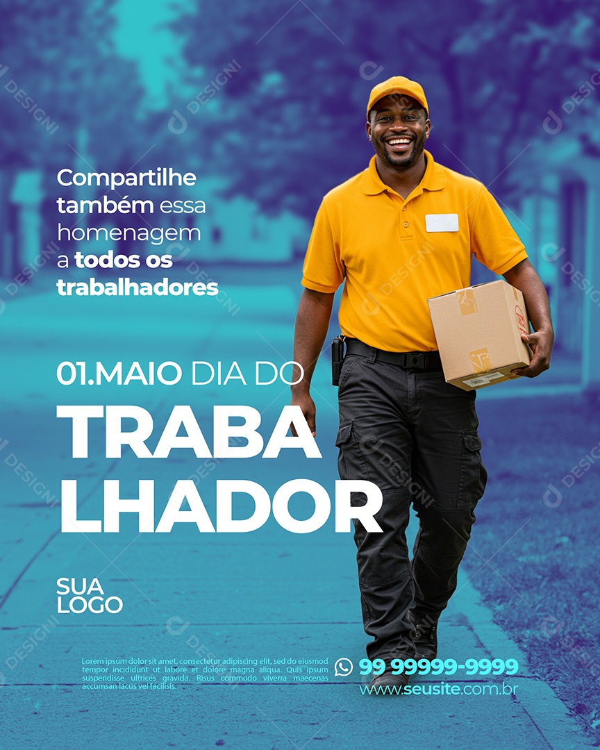 Dia Do Trabalhador 01 de Maio Social Media PSD Editável