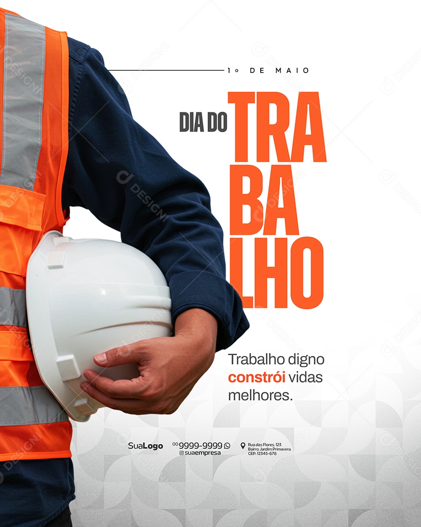 01 de Maio Dia Do Trabalho Social Media PSD Editável