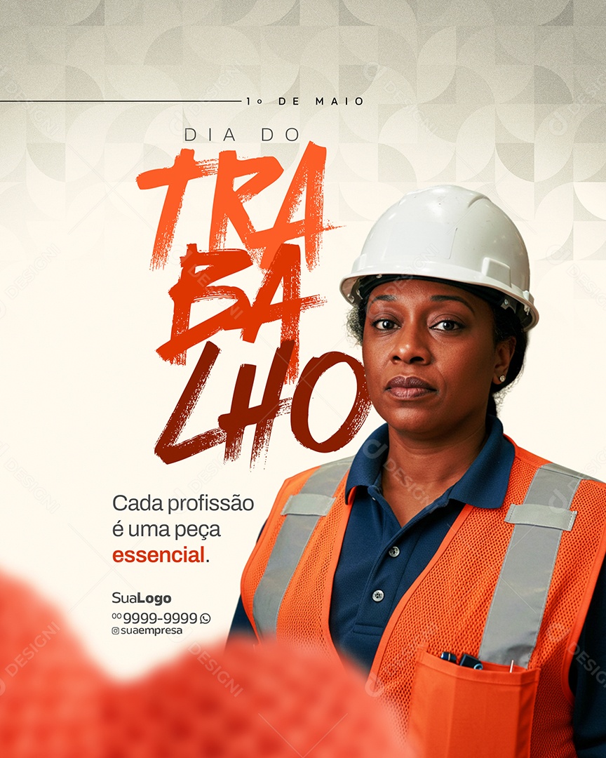 Social Media Dia Do Trabalho 01 de Maio PSD Editável