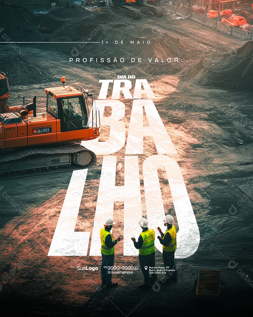 Dia Do Trabalho 01 de Maio Profissão de Valor Social Media PSD Editável