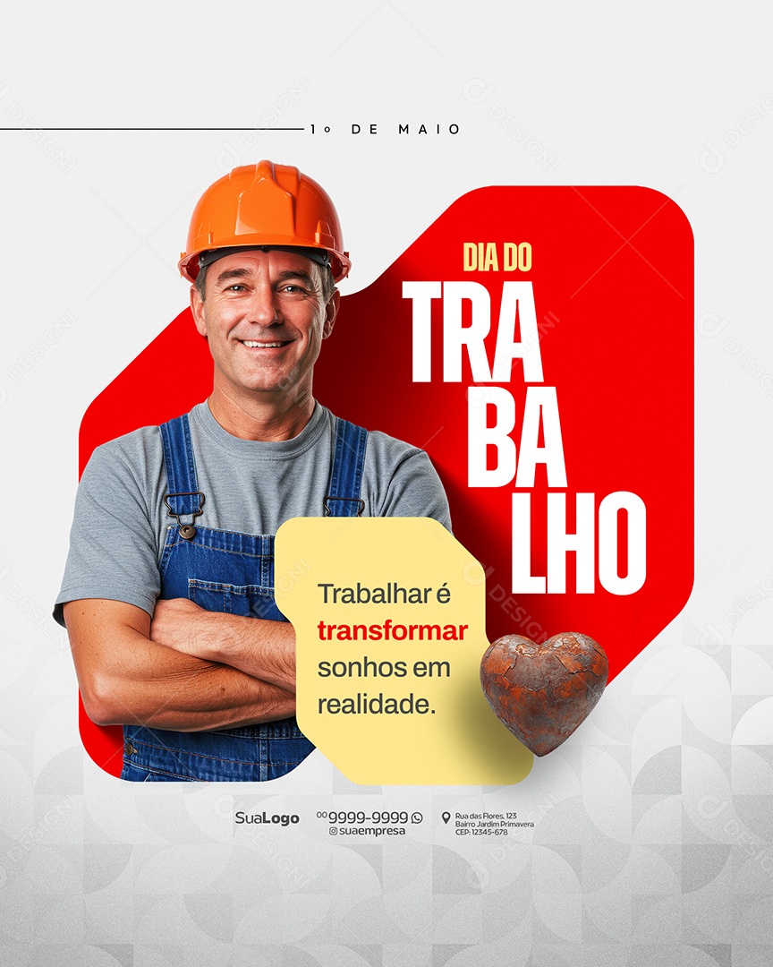 Dia Do Trabalho 01 de Maio Social Media PSD Editável