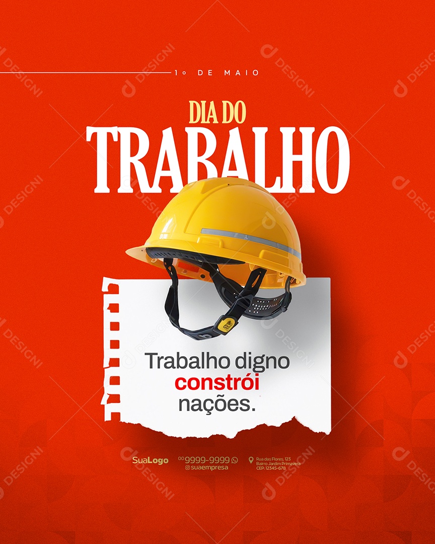01 de Maio Dia Do Trabalho Social Media PSD Editável