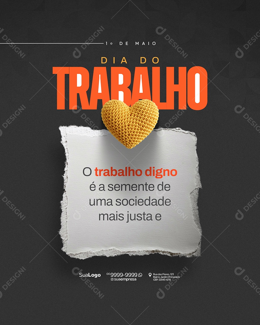 Dia Do Trabalho 01 de Maio Social Media PSD Editável