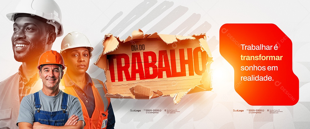 Banner Dia Do Trabalho 01 de Maio Social Media PSD Editável