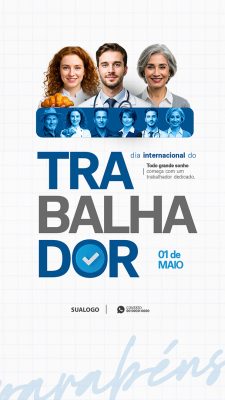 Dia Do Trabalhador 01 de Maio Social Media PSD Editável