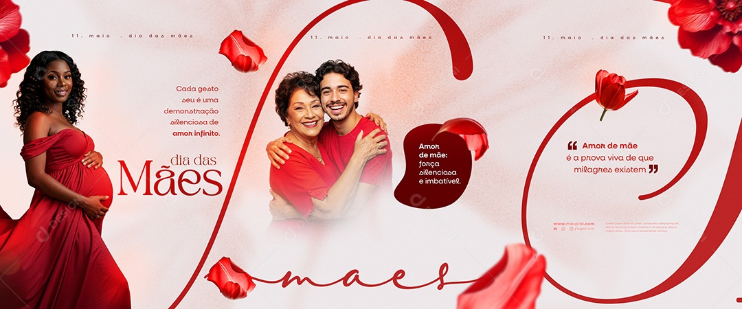 Carrossel Feliz Dia das Mães 11 de Maio Social Media PSD Editável