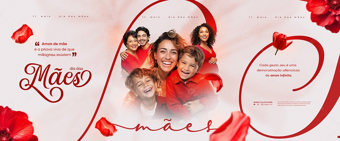 Carrossel Feliz Dia das Mães 11 de Maio Social Media PSD Editável