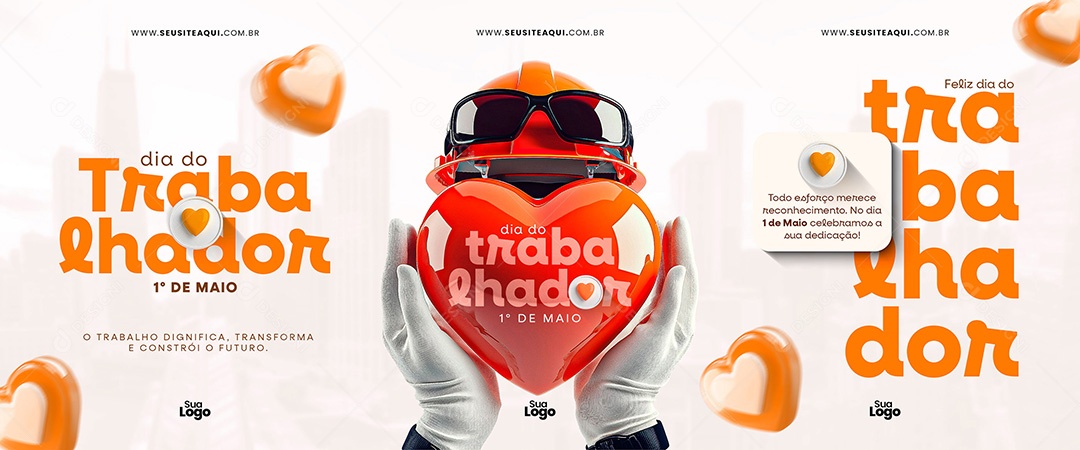 Banner Dia Do Trabalhador 01 de Maio Social Media PSD Editável