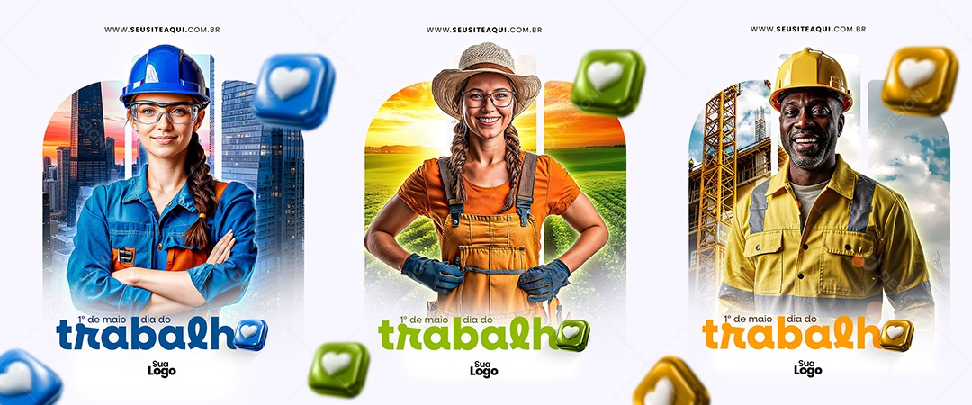 Banner Dia Do Trabalhador 01 de Maio Social Media PSD Editável