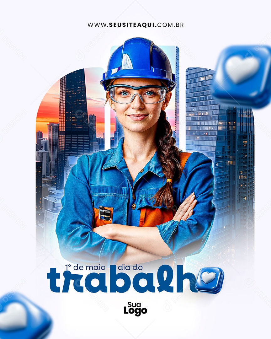 Feed Dia Do Trabalhador 01 de Maio Social Media PSD Editável