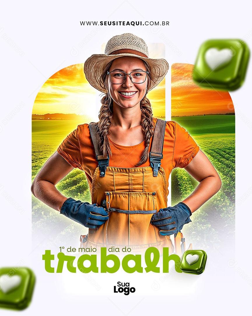 Feed Dia Do Trabalhador 01 de Maio Social Media PSD Editável