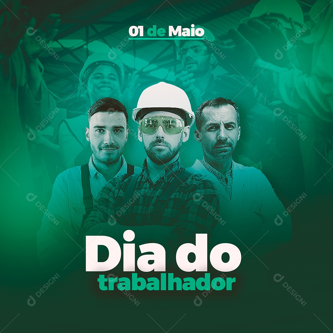 Feliz Dia Do Trabalhador 01 de Maio Social Media PSD Editável