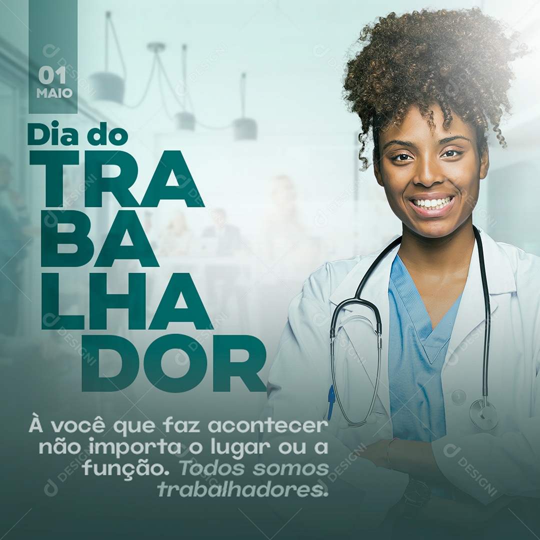 Feliz Dia Do Trabalhador 01 de Maio Social Media PSD Editável