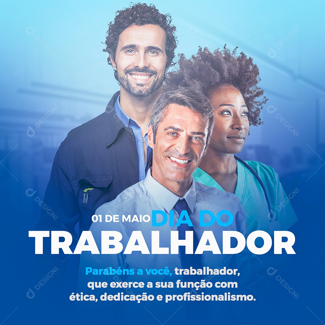 Feliz Dia Do Trabalhador 01 de Maio Social Media PSD Editável